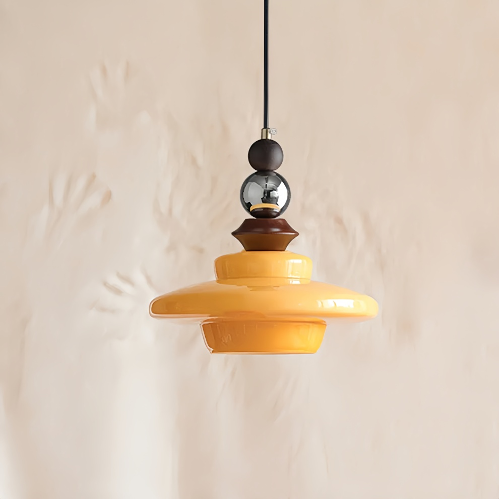 Medieval Beige Glass Dining Pendant