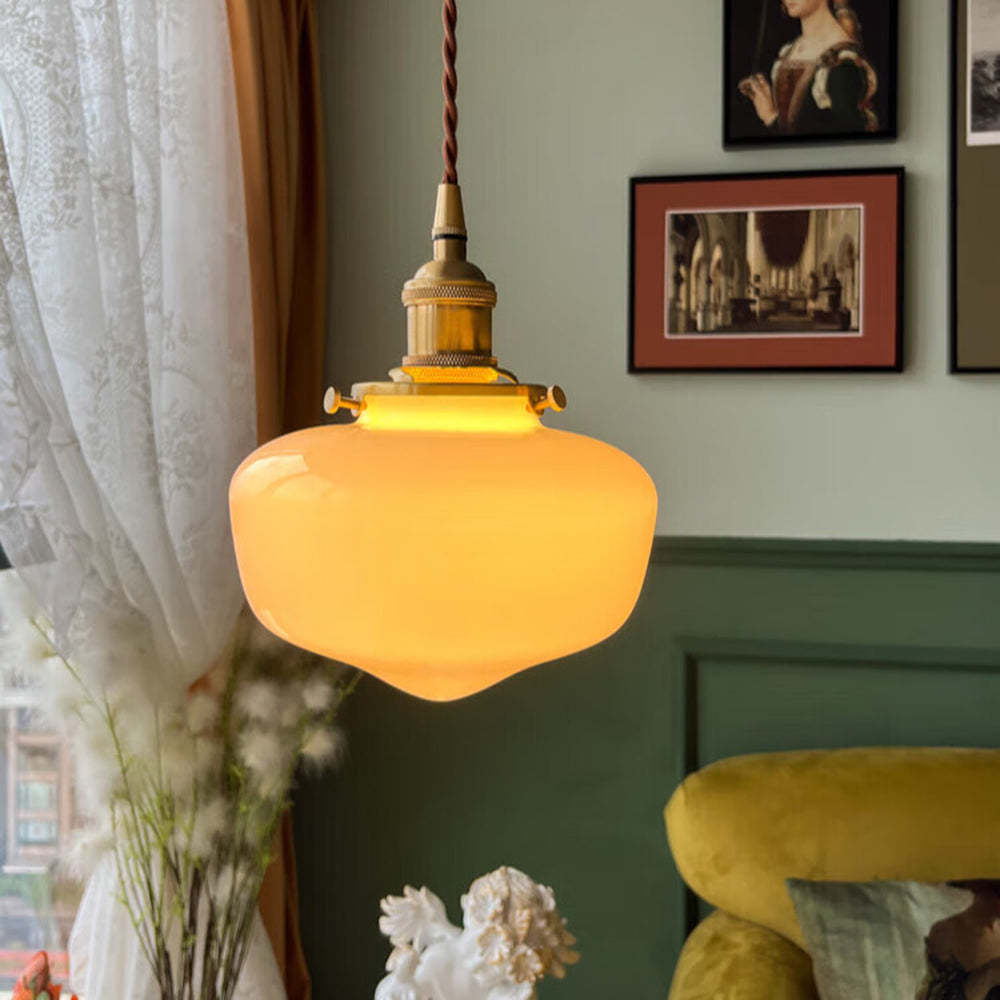 Retro Brass Lantern Pendant Light