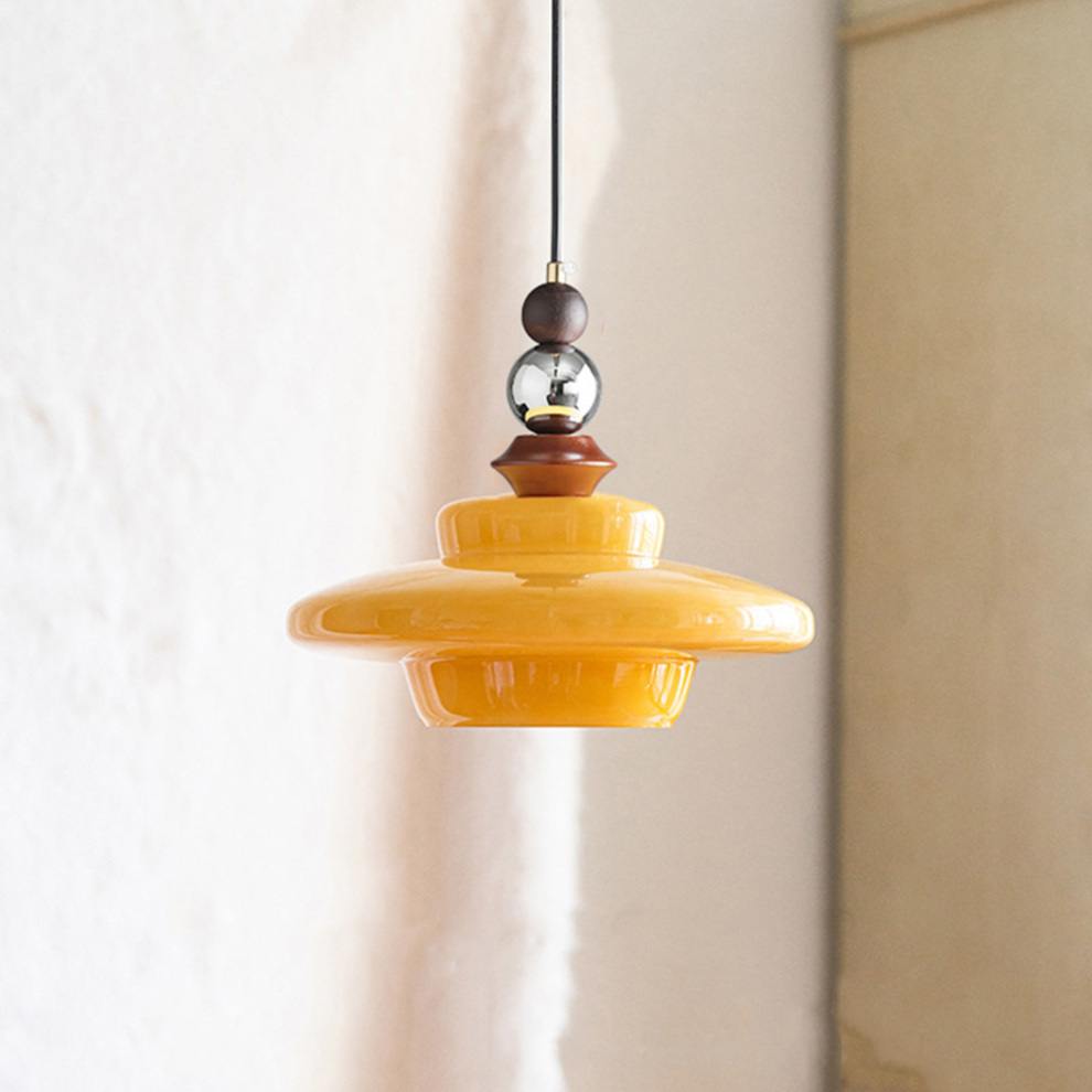 Medieval Beige Glass Dining Pendant