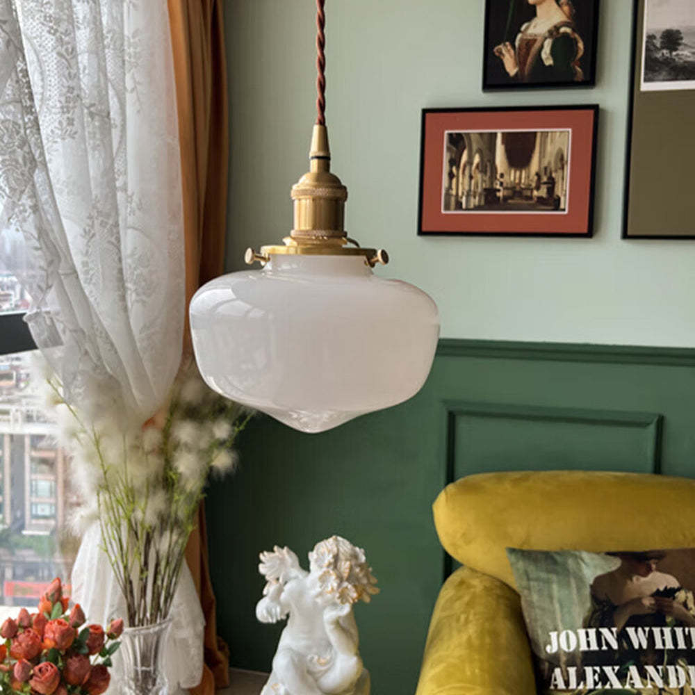 Retro Brass Lantern Pendant Light