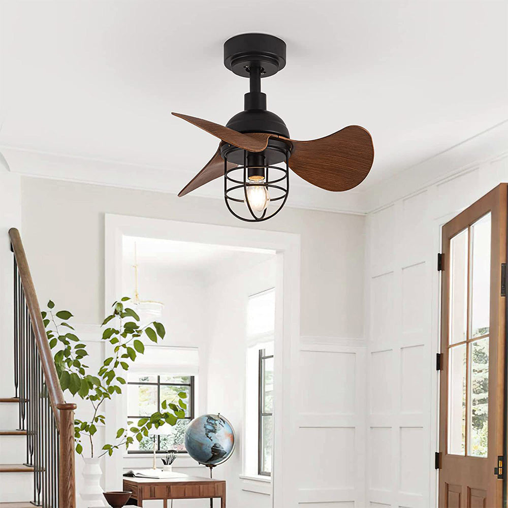 Dark Walnut Ceiling Fan with Light