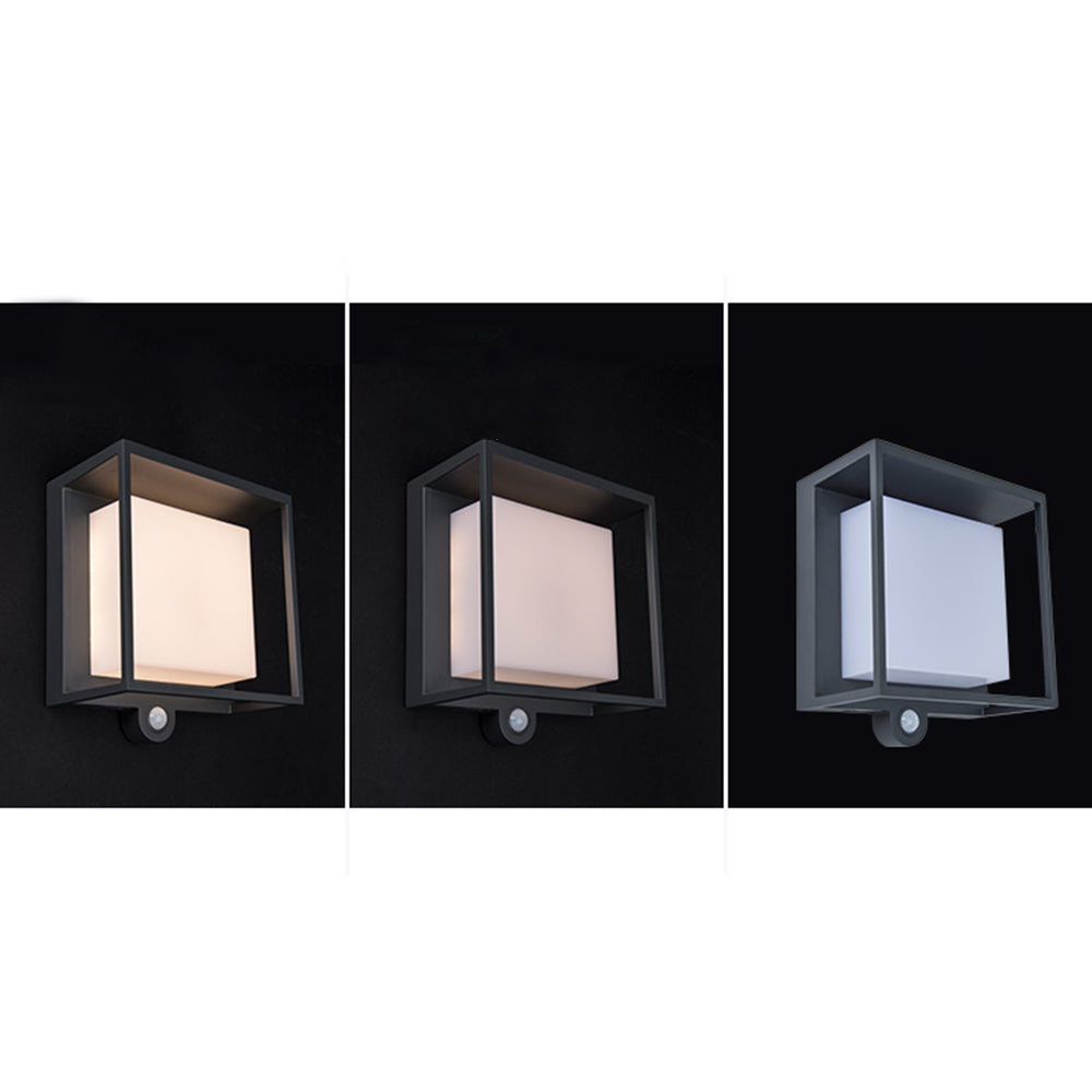 Rectangular Solar Sensor Outdoor Wall Light