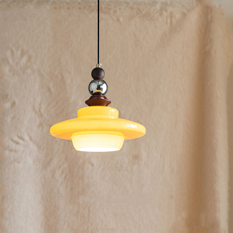 Medieval Beige Glass Dining Pendant