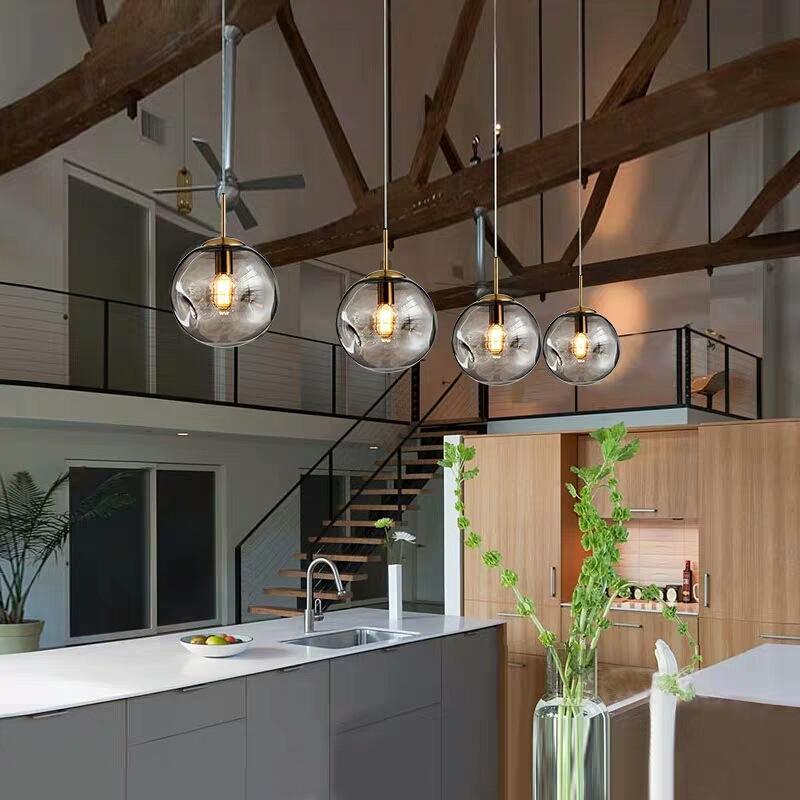 Brikey Glass Globe Pendant Light