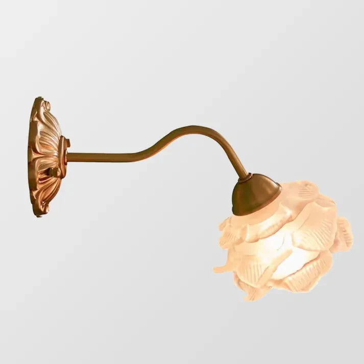 Vintage Copper Petal Glass Wall Light
