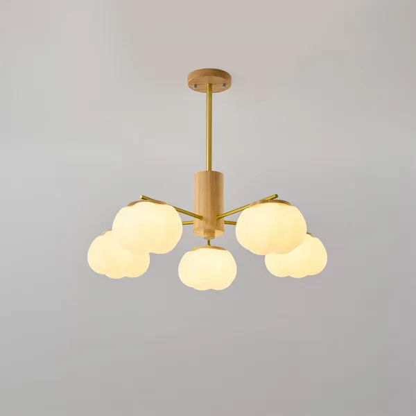 Wooden Cotton Ball Chandelier