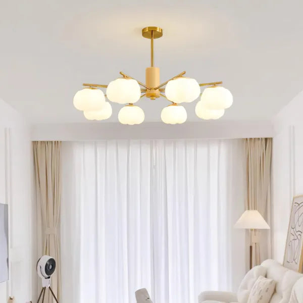 Wooden Cotton Ball Chandelier