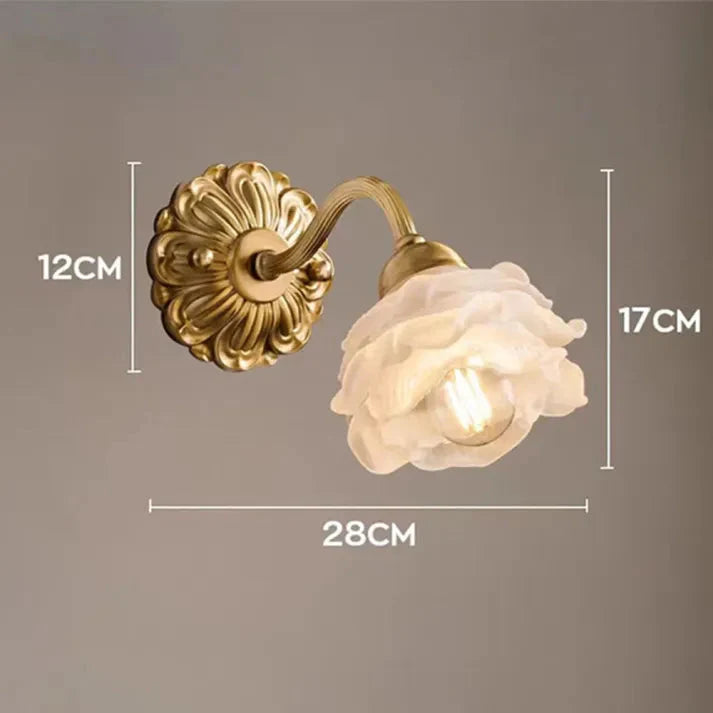 Vintage Copper Petal Glass Wall Light