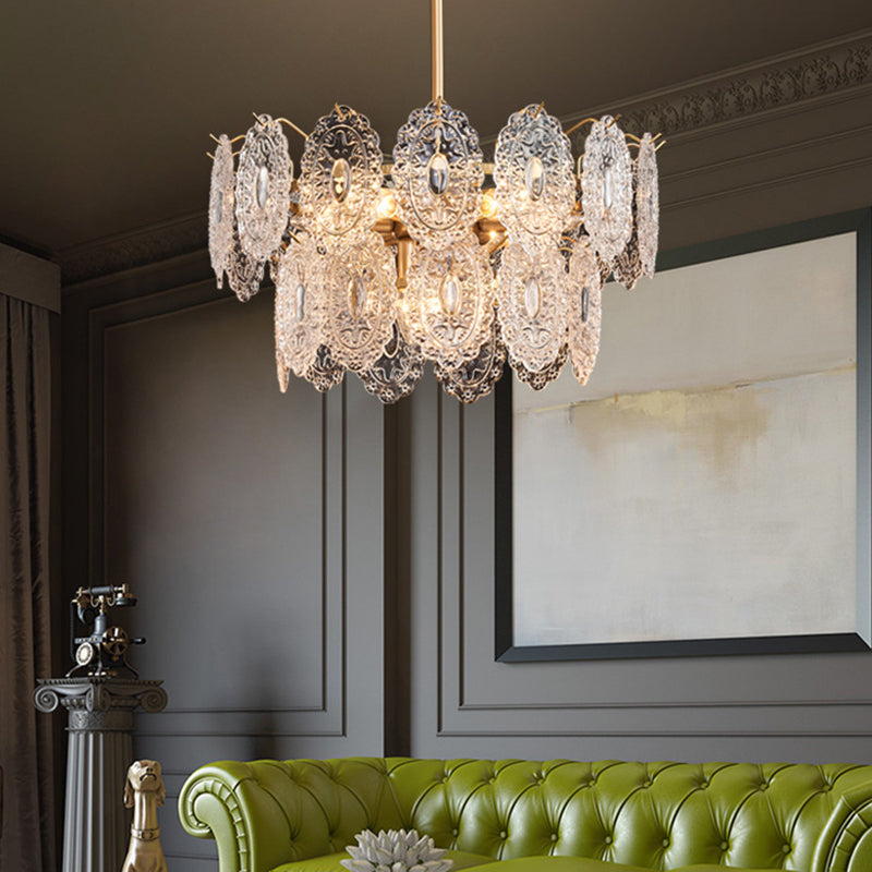 Crystal Panel Chandelier (5/7 Heads)