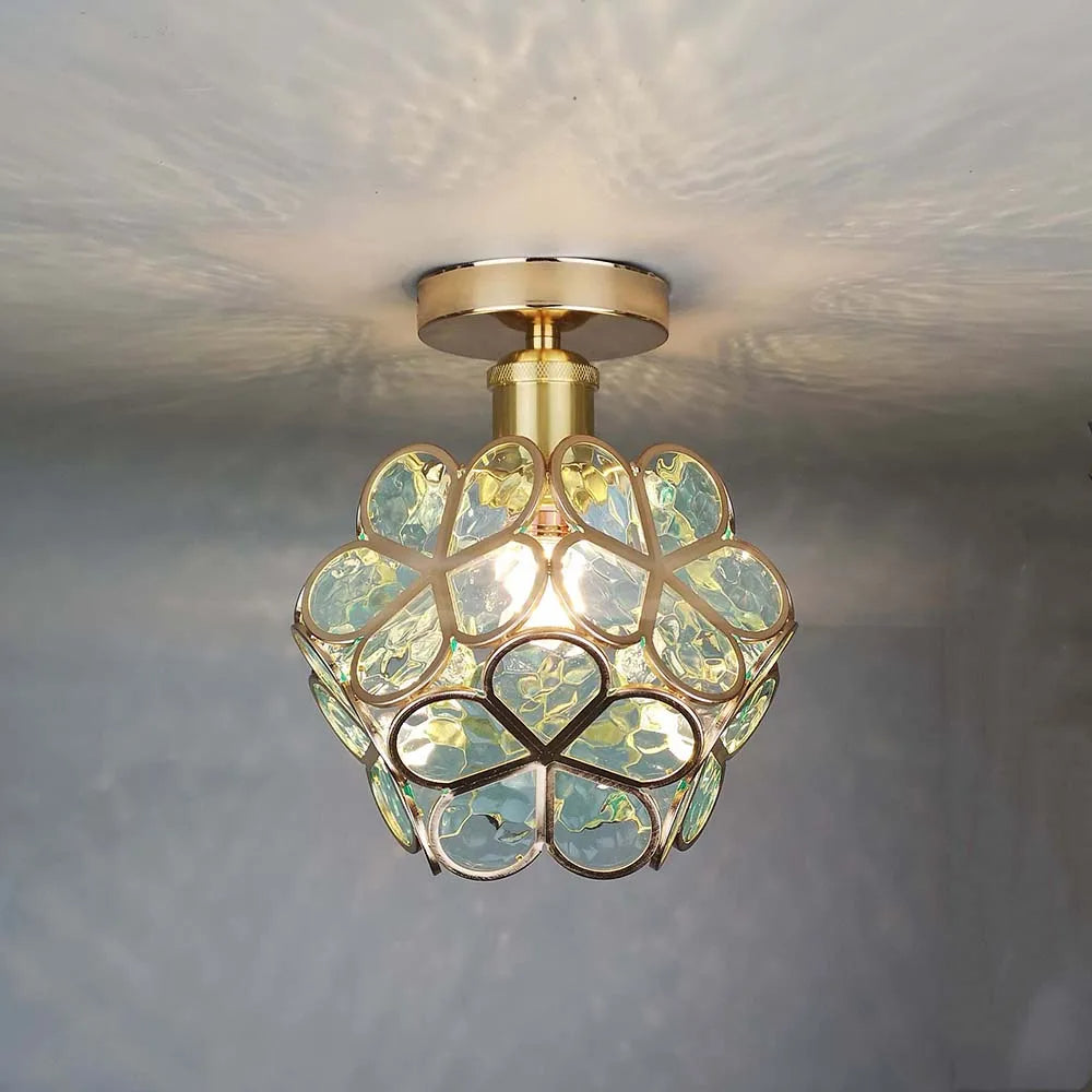 Flower Glass Hallway Ceiling Light