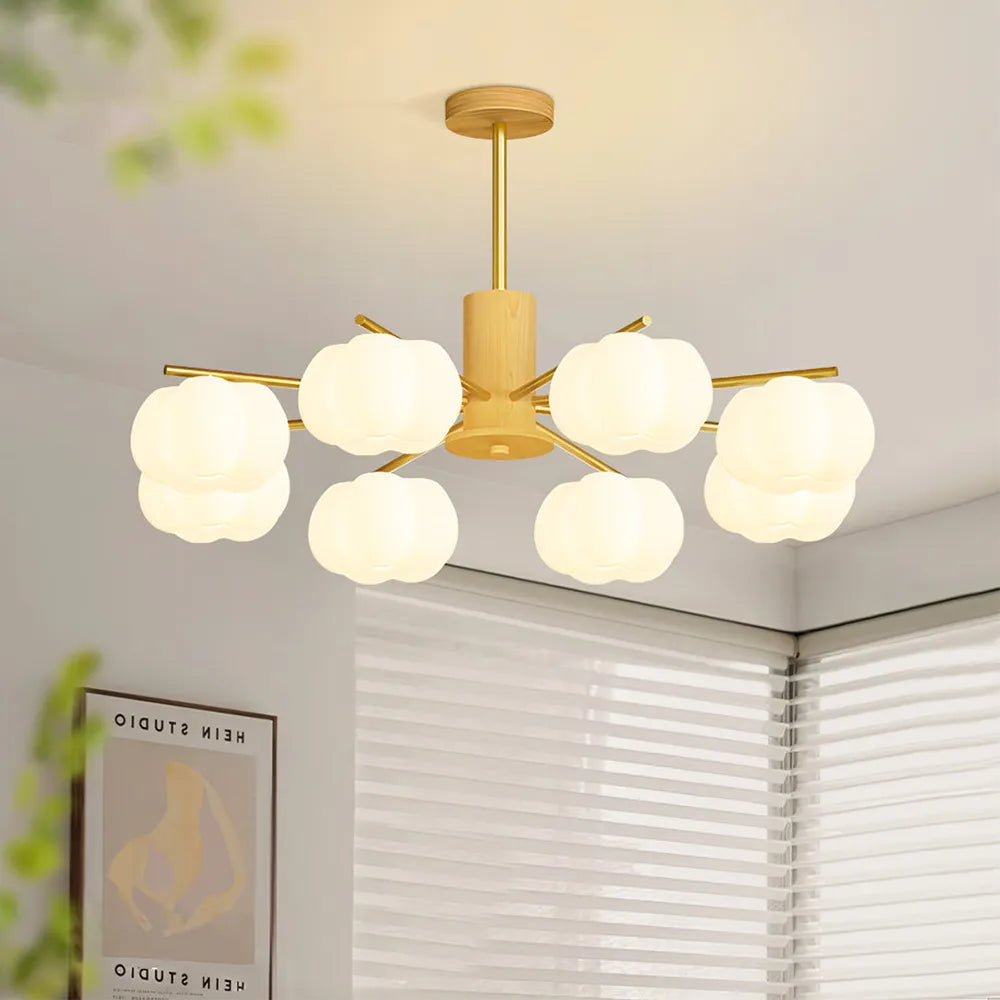Wooden Cotton Ball Chandelier