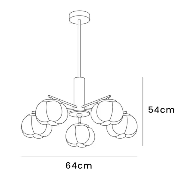 Wooden Cotton Ball Chandelier