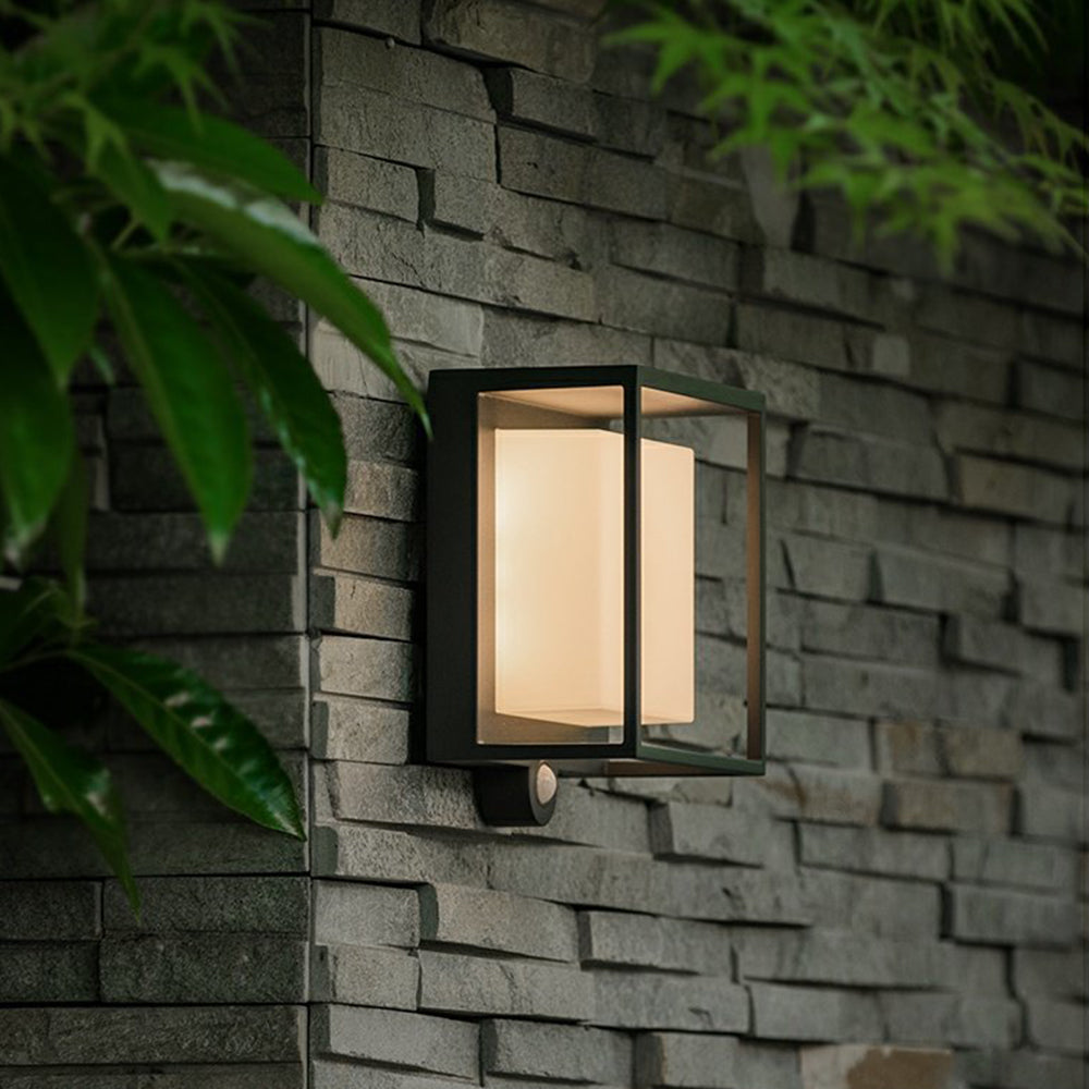 Rectangular Solar Sensor Outdoor Wall Light