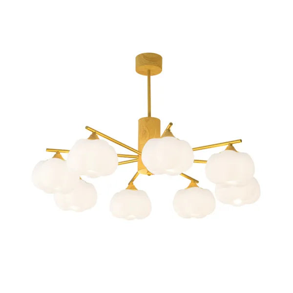 Wooden Cotton Ball Chandelier
