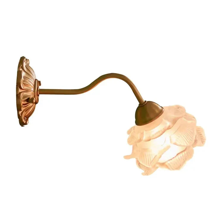 Vintage Copper Petal Glass Wall Light