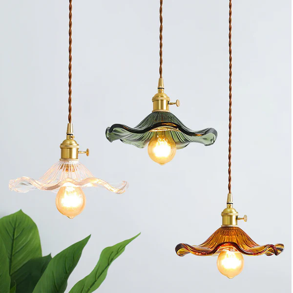 Hibiscus Flower Glass Pendant Lamp