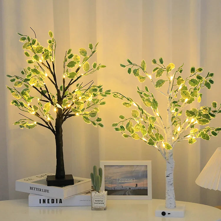 Christmas Green Leaf LED Tree Lights