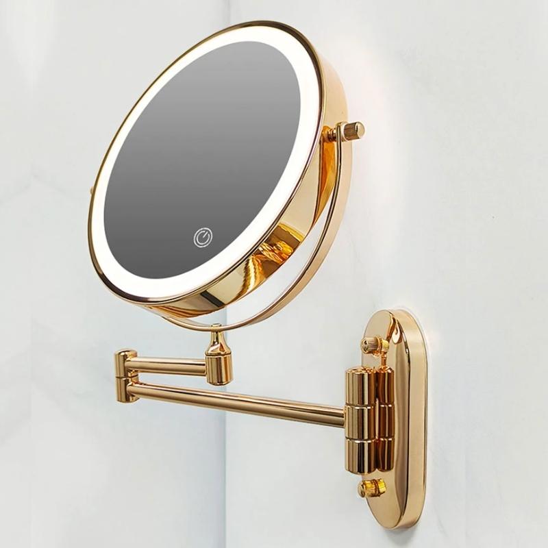 Gold Rechargeable LED Makeup Mirror