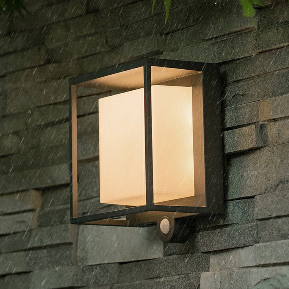 Rectangular Solar Sensor Outdoor Wall Light