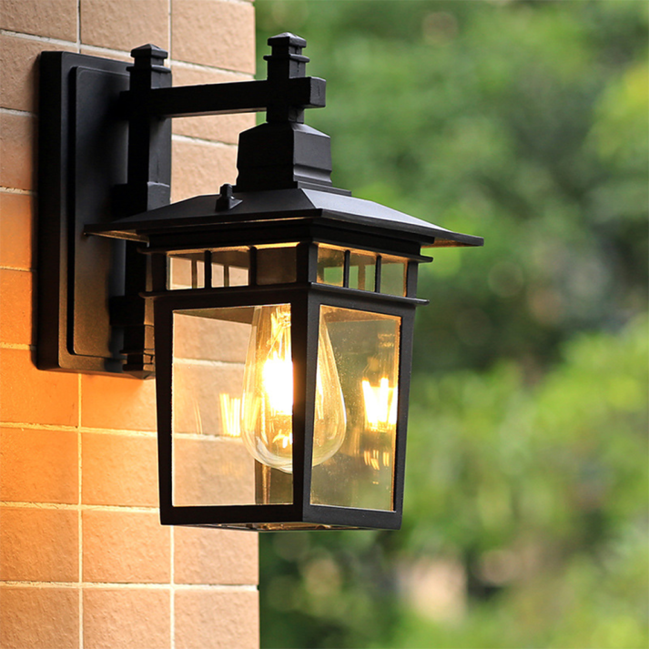 Alessio Black Deco Outdoor Wall Light
