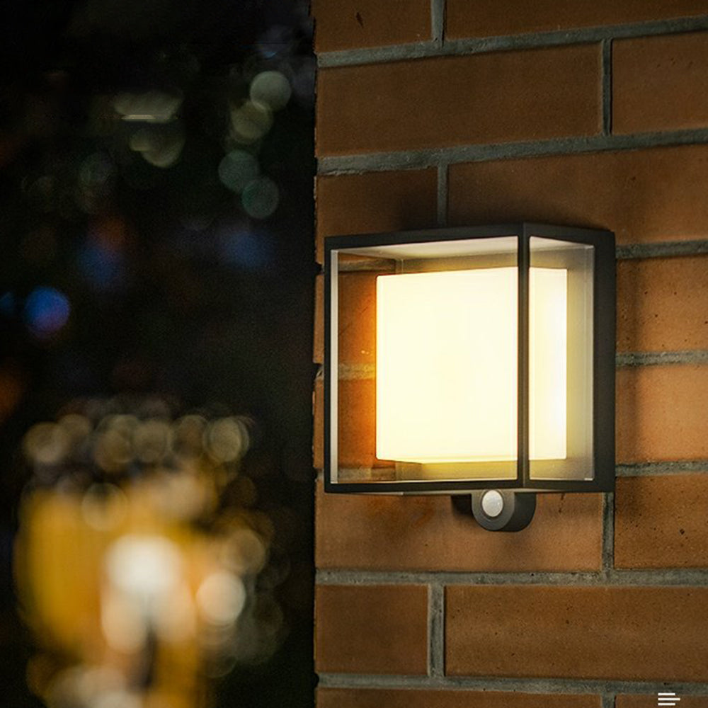 Rectangular Solar Sensor Outdoor Wall Light