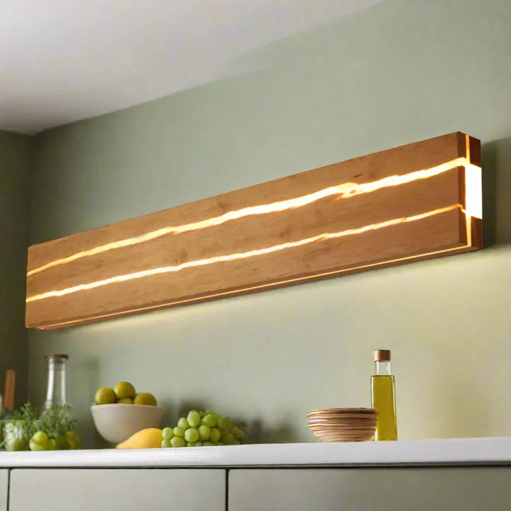 Modern Cracked Wood Wall Light