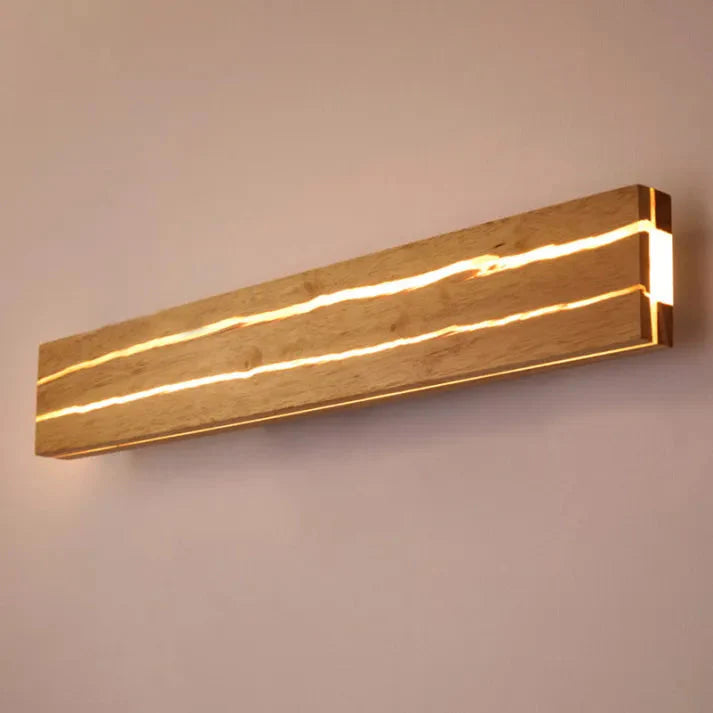 Modern Cracked Wood Wall Light