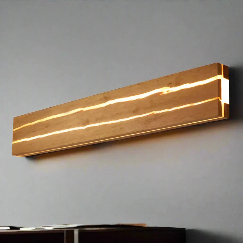 Modern Cracked Wood Wall Light