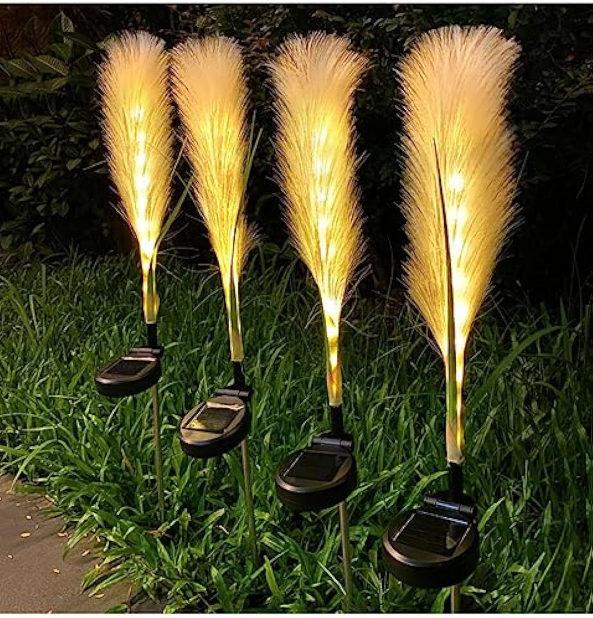Fiber Reed Solar Outdoor Light (4-Pack)