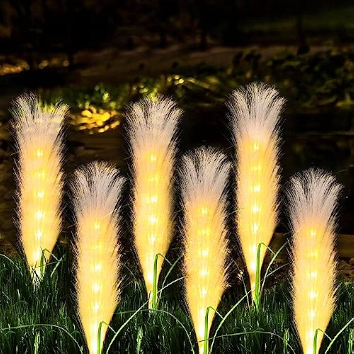 Fiber Reed Solar Outdoor Light (4-Pack)