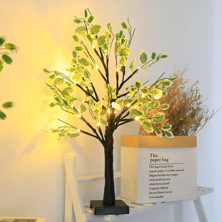 Christmas Green Leaf LED Tree Lights