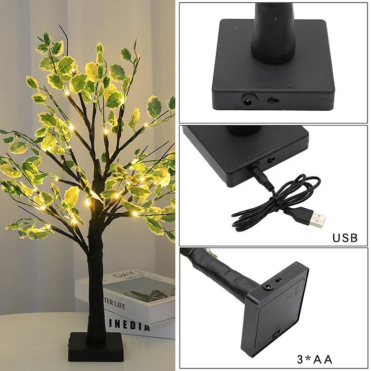 Christmas Green Leaf LED Tree Lights