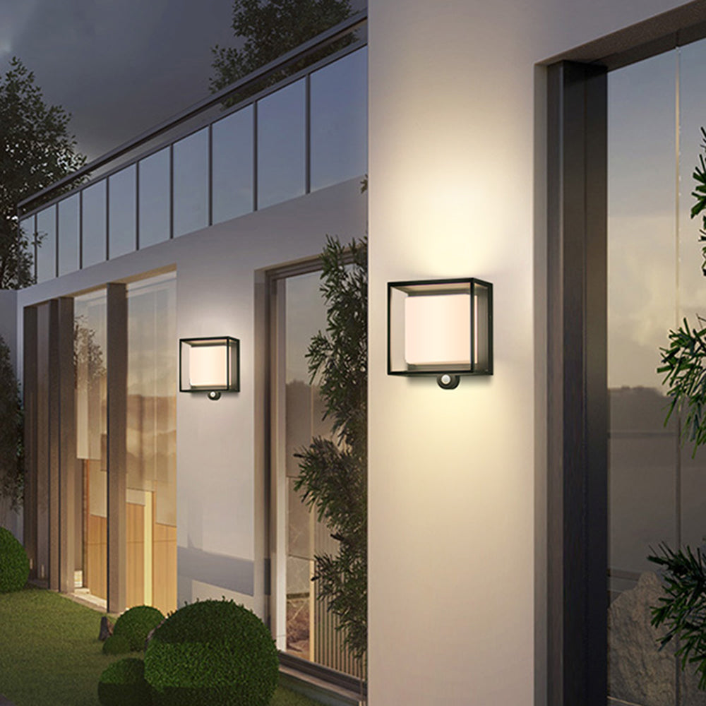 Rectangular Solar Sensor Outdoor Wall Light