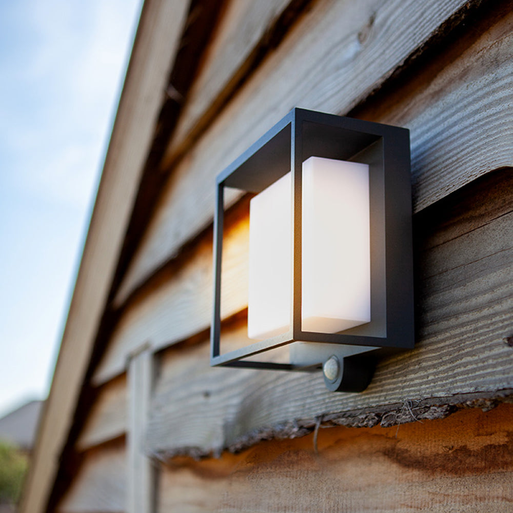Rectangular Solar Sensor Outdoor Wall Light
