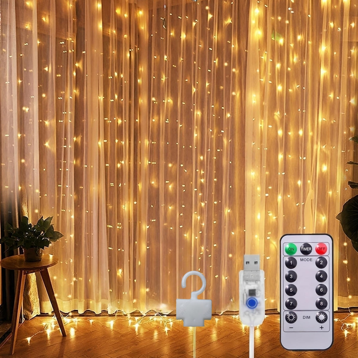 Fairy Light Window Curtain