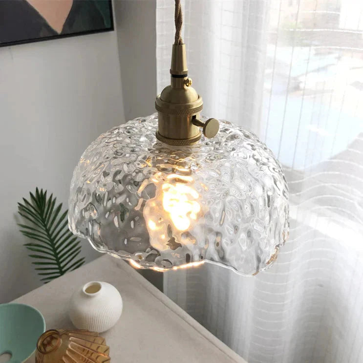 Irregular Brass Glass Pendant Light