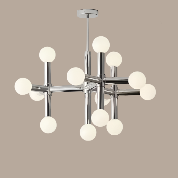 Scandinavian Glass Globe Chandelier