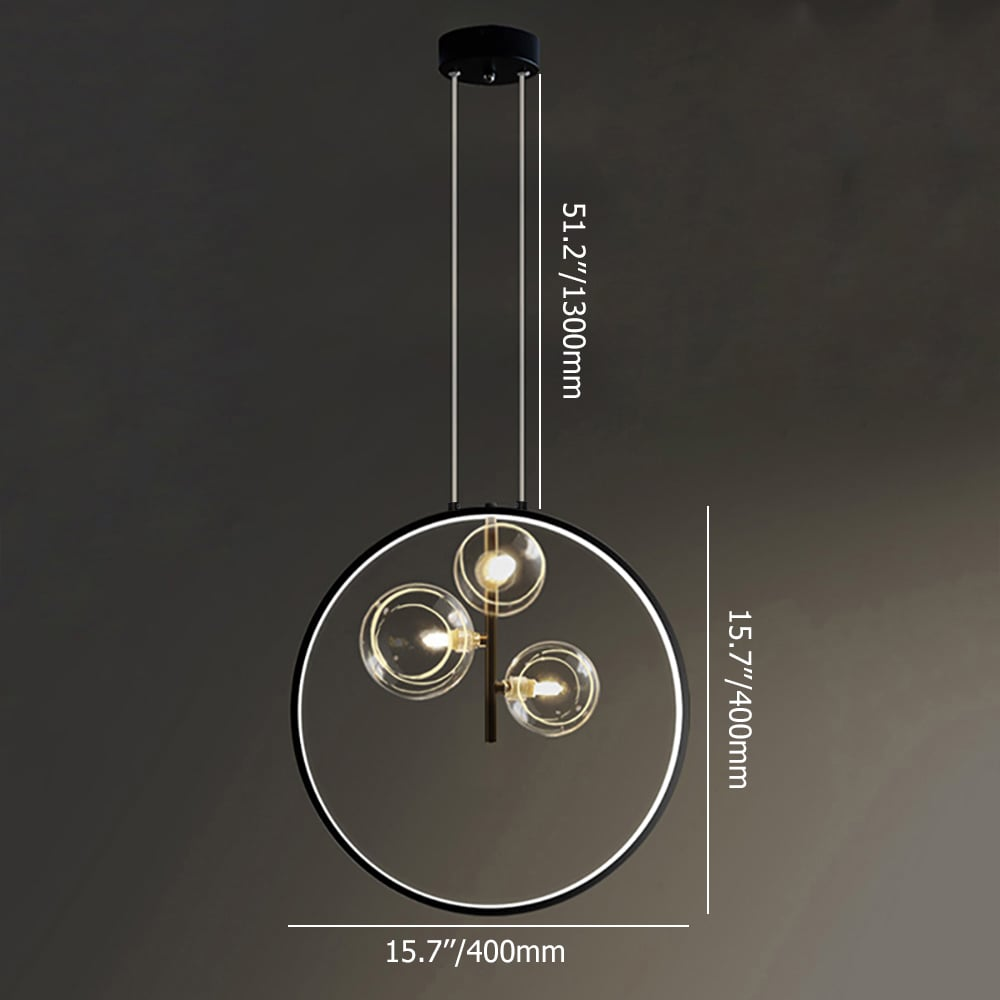 Black Glass Globe LED Pendant
