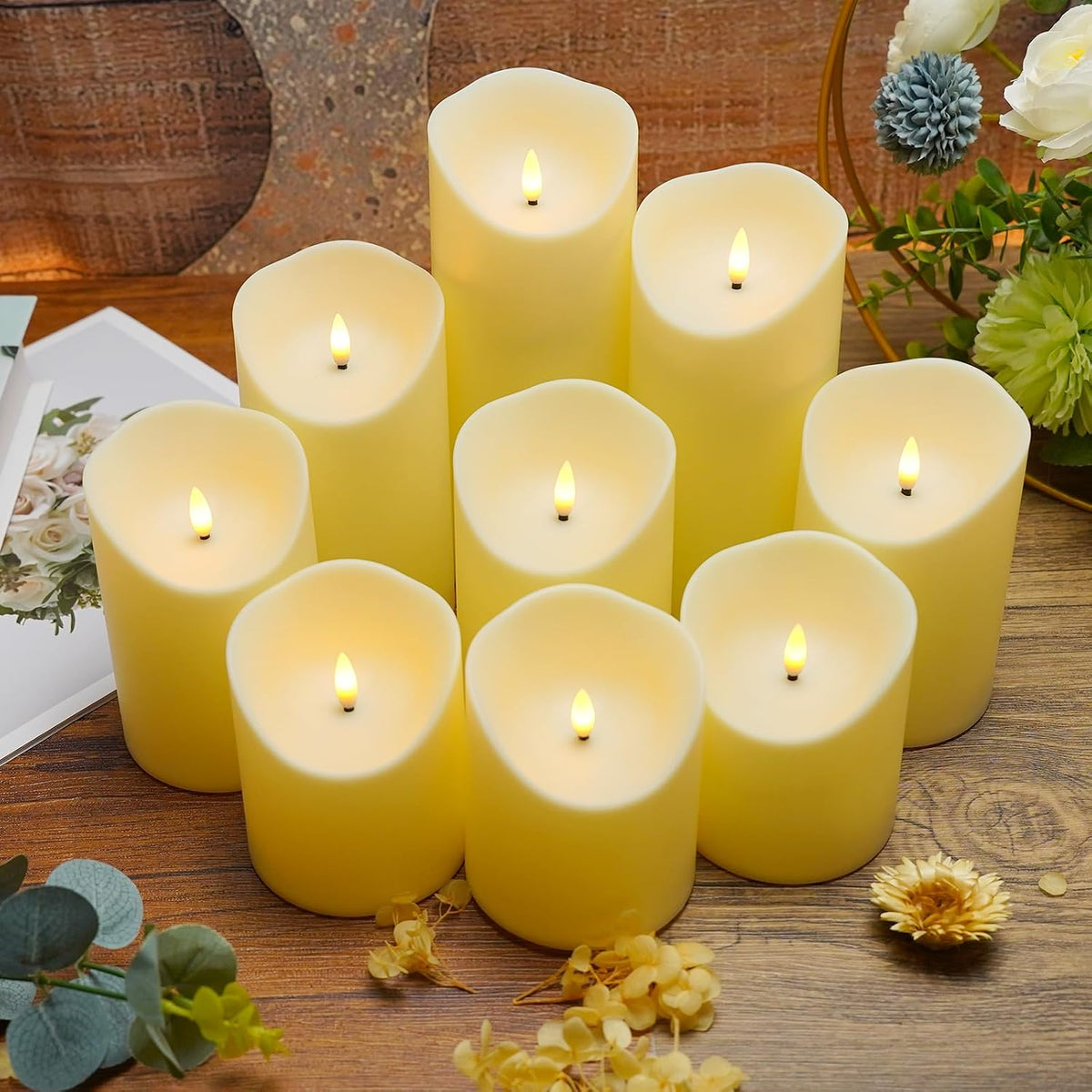 Glow Pillar Candle Set