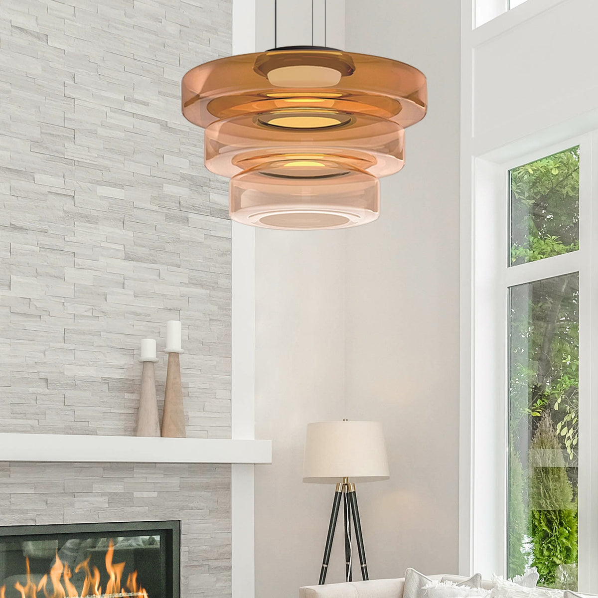 Bauhaus Style Glass Pendant Lights