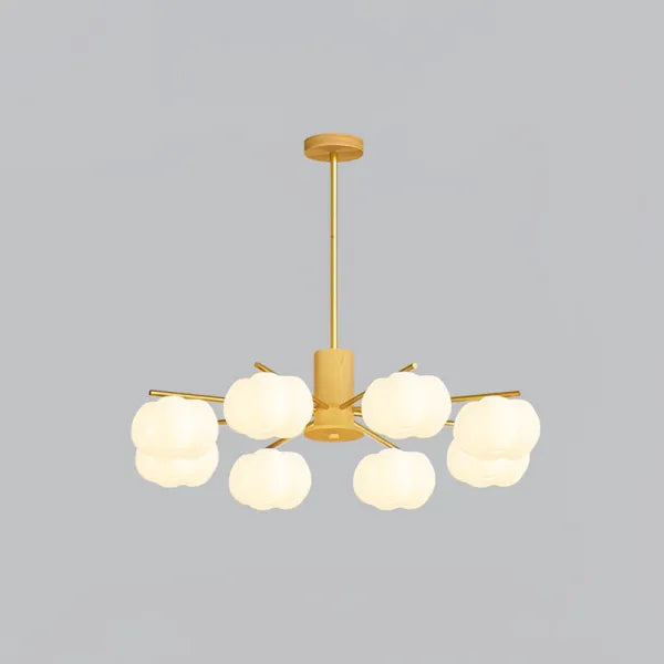 Wooden Cotton Ball Chandelier
