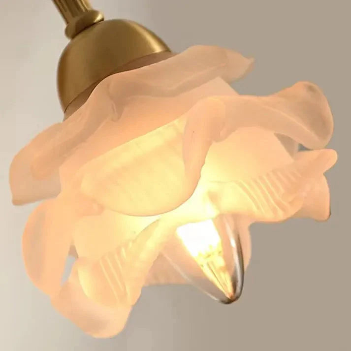Vintage Copper Petal Glass Wall Light