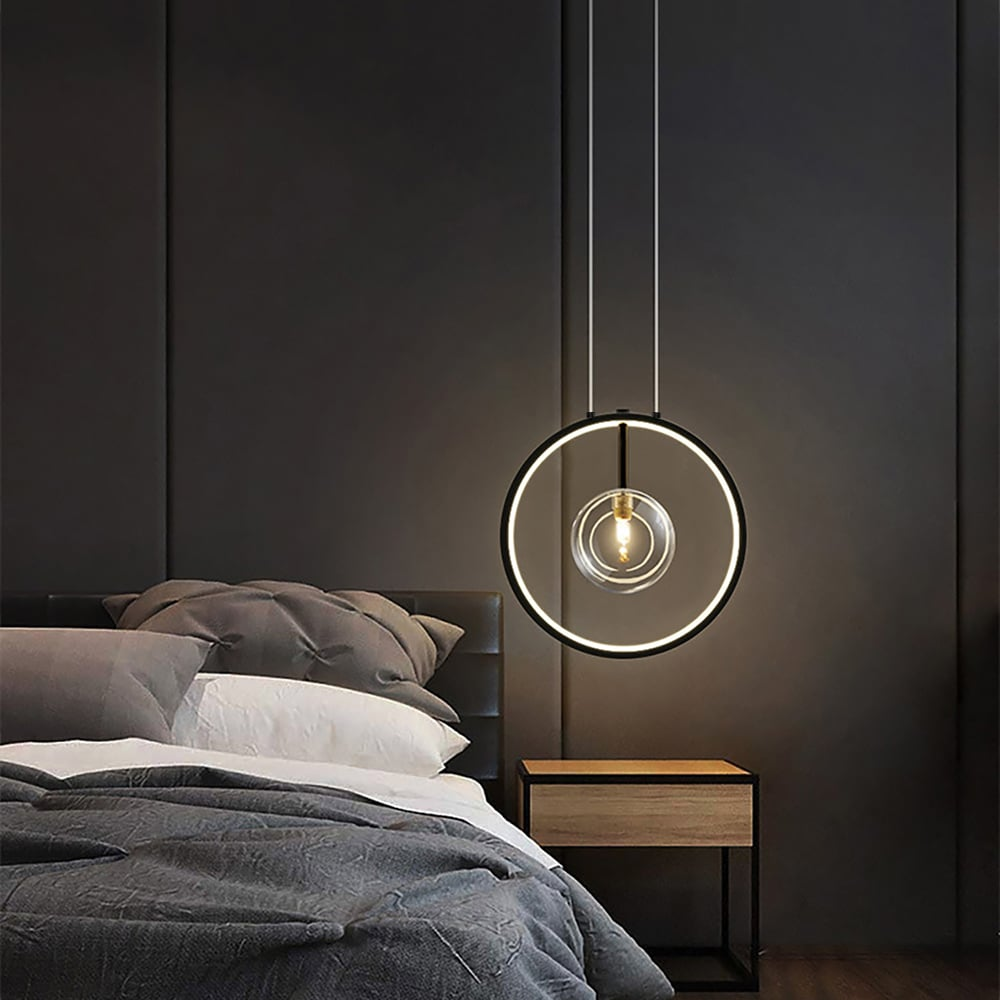 Black Glass Globe LED Pendant