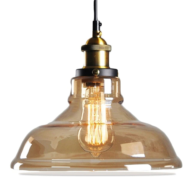 Antique Vintage Glass Pendant Light