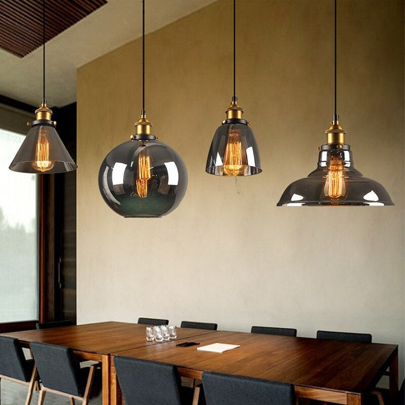 Antique Vintage Glass Pendant Light