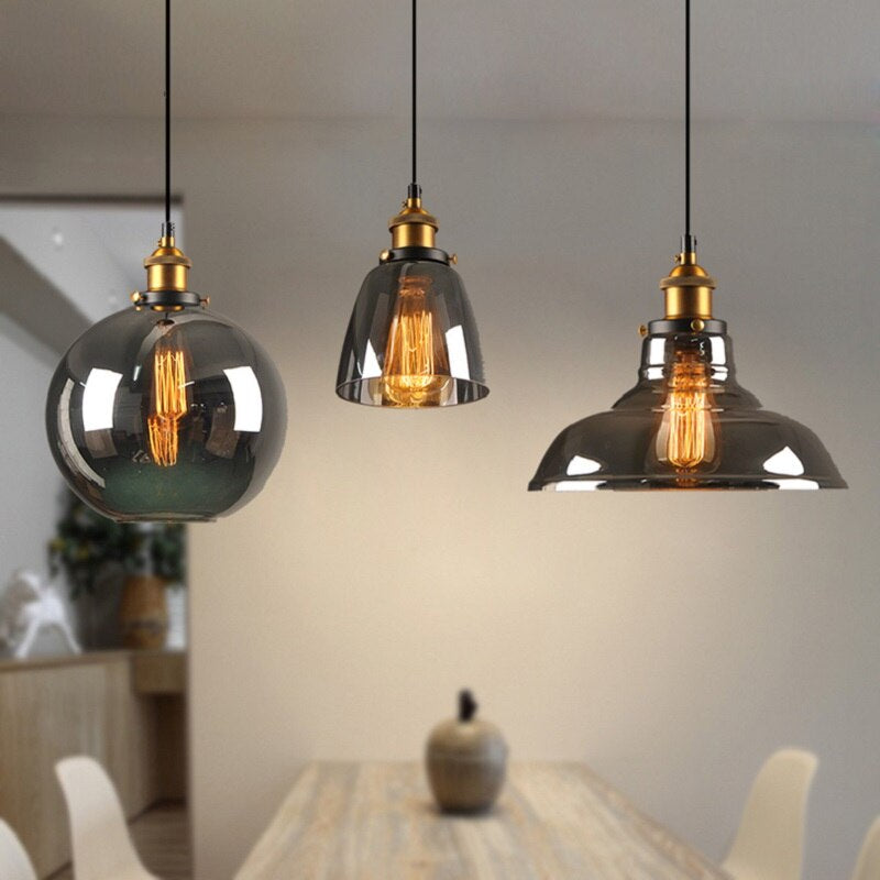 Antique Vintage Glass Pendant Light
