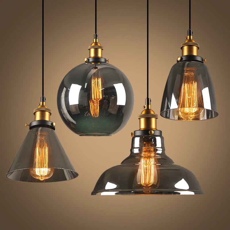Antique Vintage Glass Pendant Light
