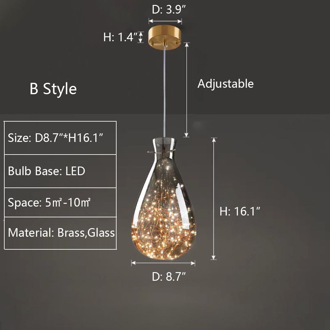 Starry Sky Gray Glass Pendant