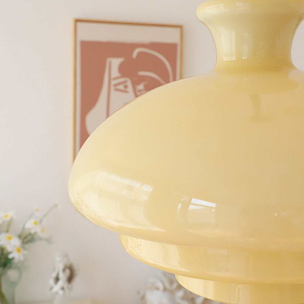 Bauhaus Cream Yellow Glass Pendant