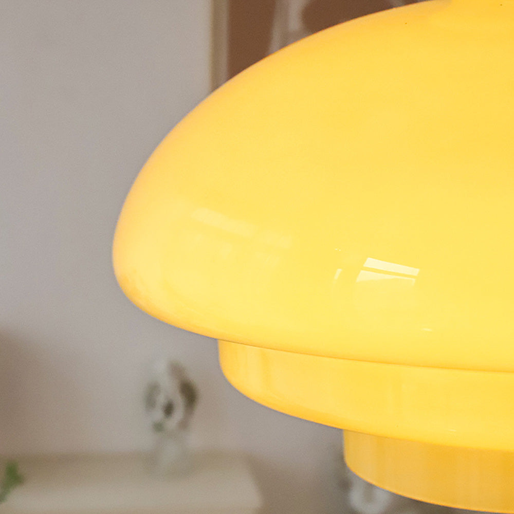 Bauhaus Cream Yellow Glass Pendant
